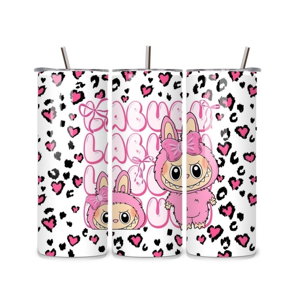 Labubu Pink Leopard 20oz Stainless Steel Tumbler - Picture 1 of 1